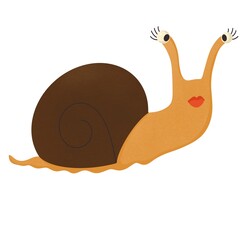 cute snail illustration children funny
