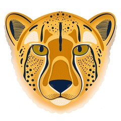 isolated handdrawn cartoon jaguar cat lineart wildcat 