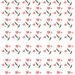 Hand drawn abstract  flowers seamless pattern