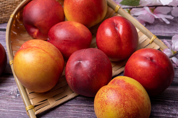 Sweet and Delicious Fresh Fruit Dessert Peach