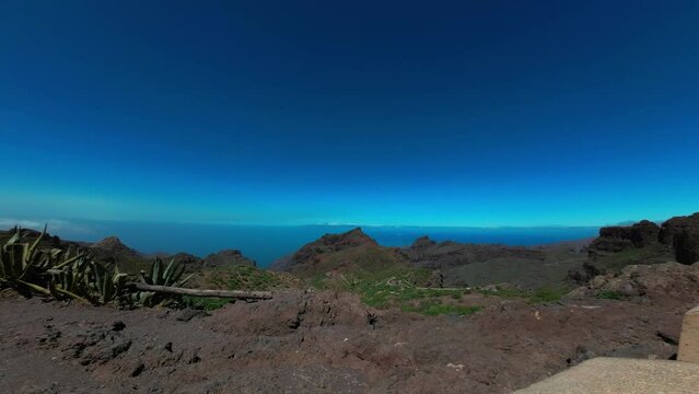 Famous view of the mountain village Masca in Tenerife, Spain