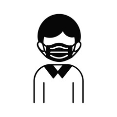 Black solid icon for Wear mask