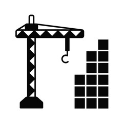 Black solid icon for Construction