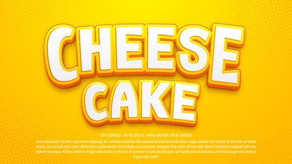 Cheese cake 3d style editable text effect - obrazy, fototapety, plakaty