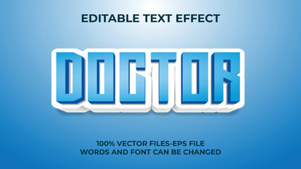 Editable text effect doctor , 3d creative and minimal font style