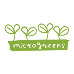 Microgreens. Vector icon on white background.
