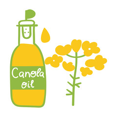 Canola oil. Vector illustration on white background