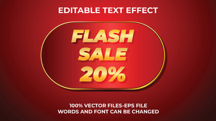 Editable text effect flash sale , 3d creative and minimal font style
