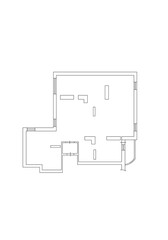 Autocad drawing. 2d floor plan. Black&white floor plan. Floorplan