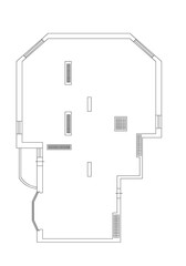 Autocad drawing. 2d floor plan. Black&white floor plan. Floorplan