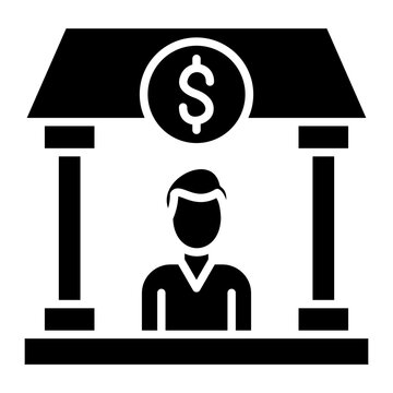 black bank teller icon clip art preview