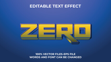 Editable text effect zero , 3d creative and minimal font style