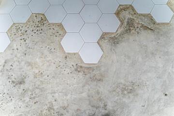 hex tile on concrete