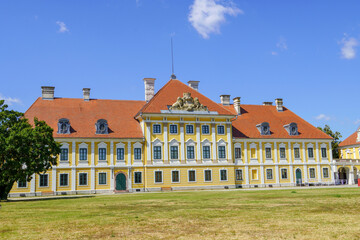Fototapeta na wymiar Vukovar, Croatia - July 31st 2022:Castle and museum Eltz in Vukovar.