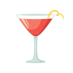 Vector illustration of a club alcoholic cocktail. Cosmopolitan