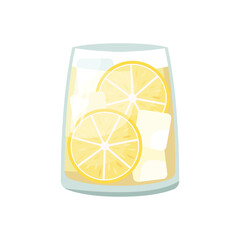 Vector illustration of a club alcoholic cocktail. Gin and Tonic