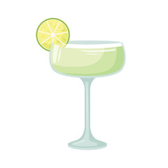 Vector illustration of a club alcoholic cocktail. Daiquiri