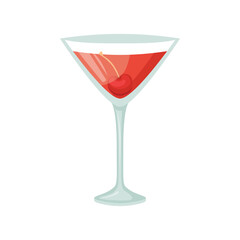 Vector illustration of a club alcoholic cocktail. Manhattans