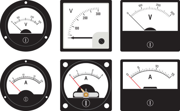 Amp meter, analog voltmeter, multimeter, voltage, voltmeter icon