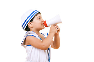 Little Shipboy is Shouting Over the Megaphone