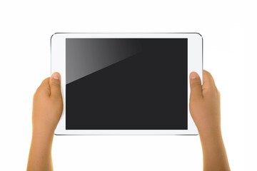 Boy is Holding A Digital Tablet or Smart Phone