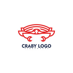 Crab Logo Design Vector Illustration Template. Modern Logo Design.