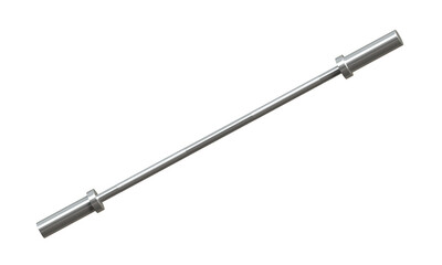 Straight Curl bar isolated on white background, stainless steel gym equipment. 3D Rendering