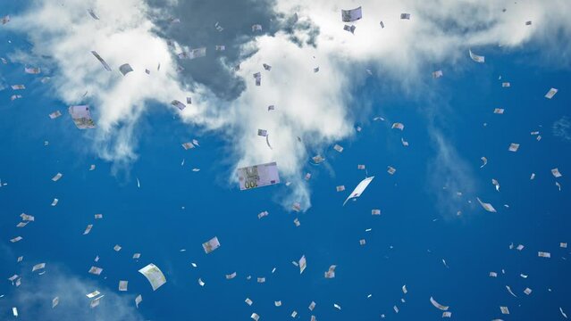 Money falling down from the sky