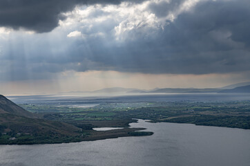 Looking North West at Lough Caragh on the Iveragh Peninsula in County Kerry, Ireland