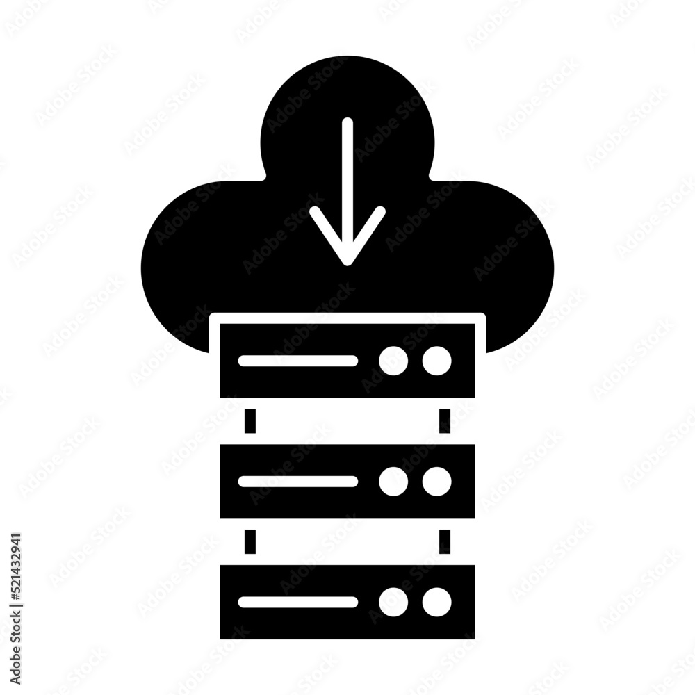 Poster Cloud Database Glyph Icon