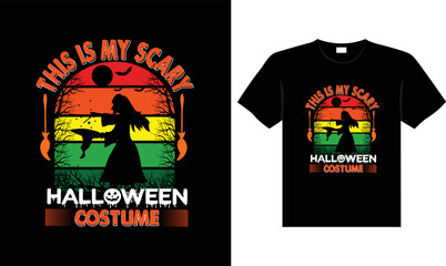 Halloween horror vintage t-shirt design, scary print template vector graphics, high-quality typography illustration shirt design