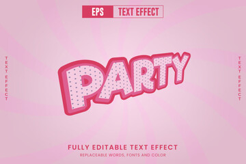 Party 3D Perspective vector text effect 