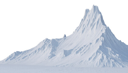 Fototapeta na wymiar Trees and mountains in winter on a white background with clipping paths.