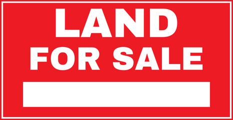 Land for sale sign vector