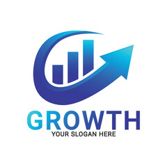 Target Growth logo, Growth Income with Up Arrow Logo Template