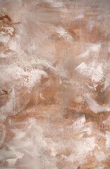 Modern art. Closeup view of colorful abstract painting. Strong brushwork texture and pattern.