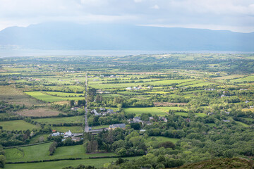 Looking North from the highest point of Lake Caragh Forest Park on the Iveragh Peninsula in County Kerry, Ireland