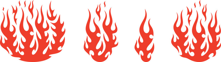 Fire logo. Isolated fire on white background