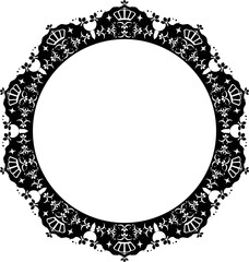 王冠のレースフレーム　ブラック