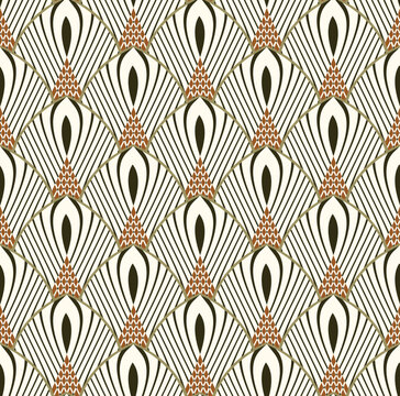 Abstract Art Deco Geometric Seamless Modern Elegant Pattern Soft Colors Perfect for Interior Design or Printing Wall Paper