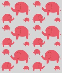 Cute Elephant Pattern Pink Color
