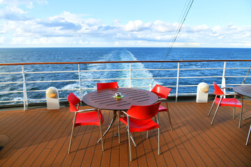 On the deck of a cruise ship