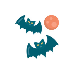 Bat vector Flat Icon Design illustration. Halloween Symbol on White background EPS 10 File