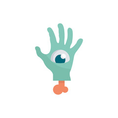 Zombie Hand vector Flat Icon Design illustration. Halloween Symbol on White background EPS 10 File