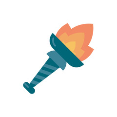 Vintage Torch vector Flat Icon Design illustration. Halloween Symbol on White background EPS 10 File