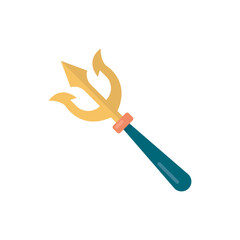 Trident Tool vector Flat Icon Design illustration. Halloween Symbol on White background EPS 10 File