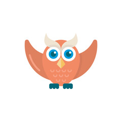 Owl vector Flat Icon Design illustration. Halloween Symbol on White background EPS 10 File