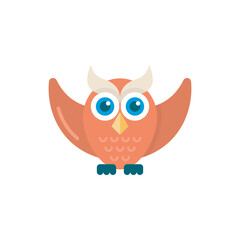 Owl vector Flat Icon Design illustration. Halloween Symbol on White background EPS 10 File