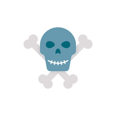 Ghost Skullvector Flat Icon Design illustration. Halloween Symbol on White background EPS 10 File