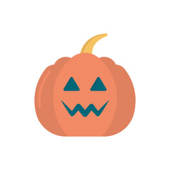 Happy Pumpkin vector Flat Icon Design illustration. Halloween Symbol on White background EPS 10 File